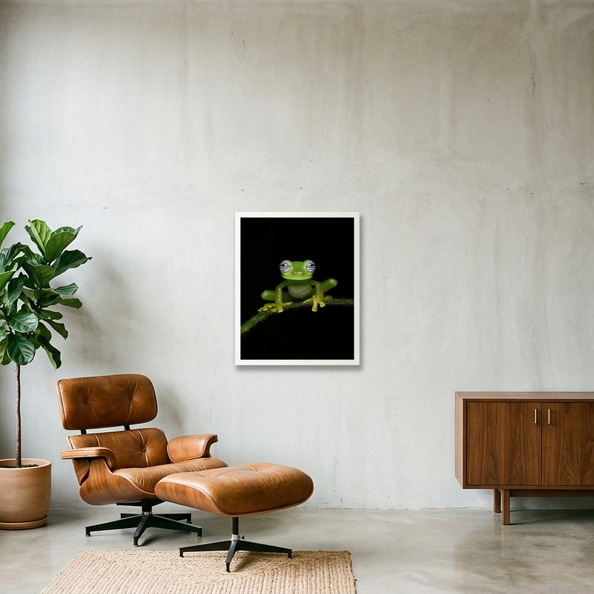 Ghost Glass Frog — 40×50cm, 16×20" White Frame