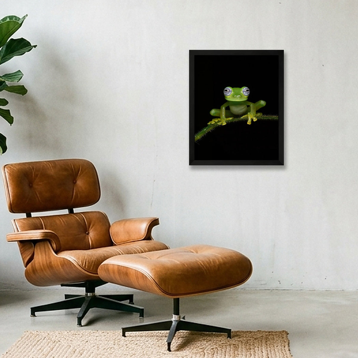 Ghost Glass Frog — 28×35cm, 11×14" Black Frame