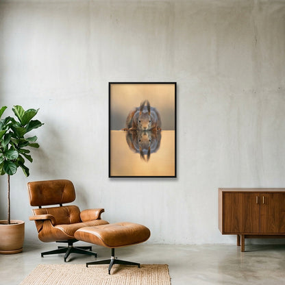 Thirsty Squirrel — 70×100cm, 28×39" Black Frame