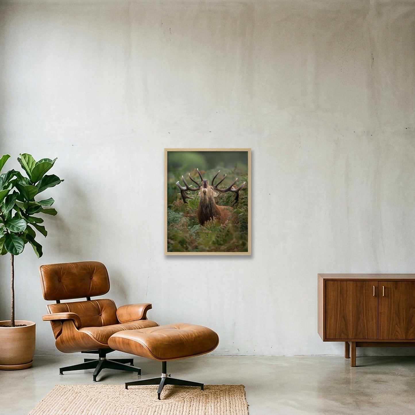 Red Deer — 40×50cm, 16×20" Oak Frame