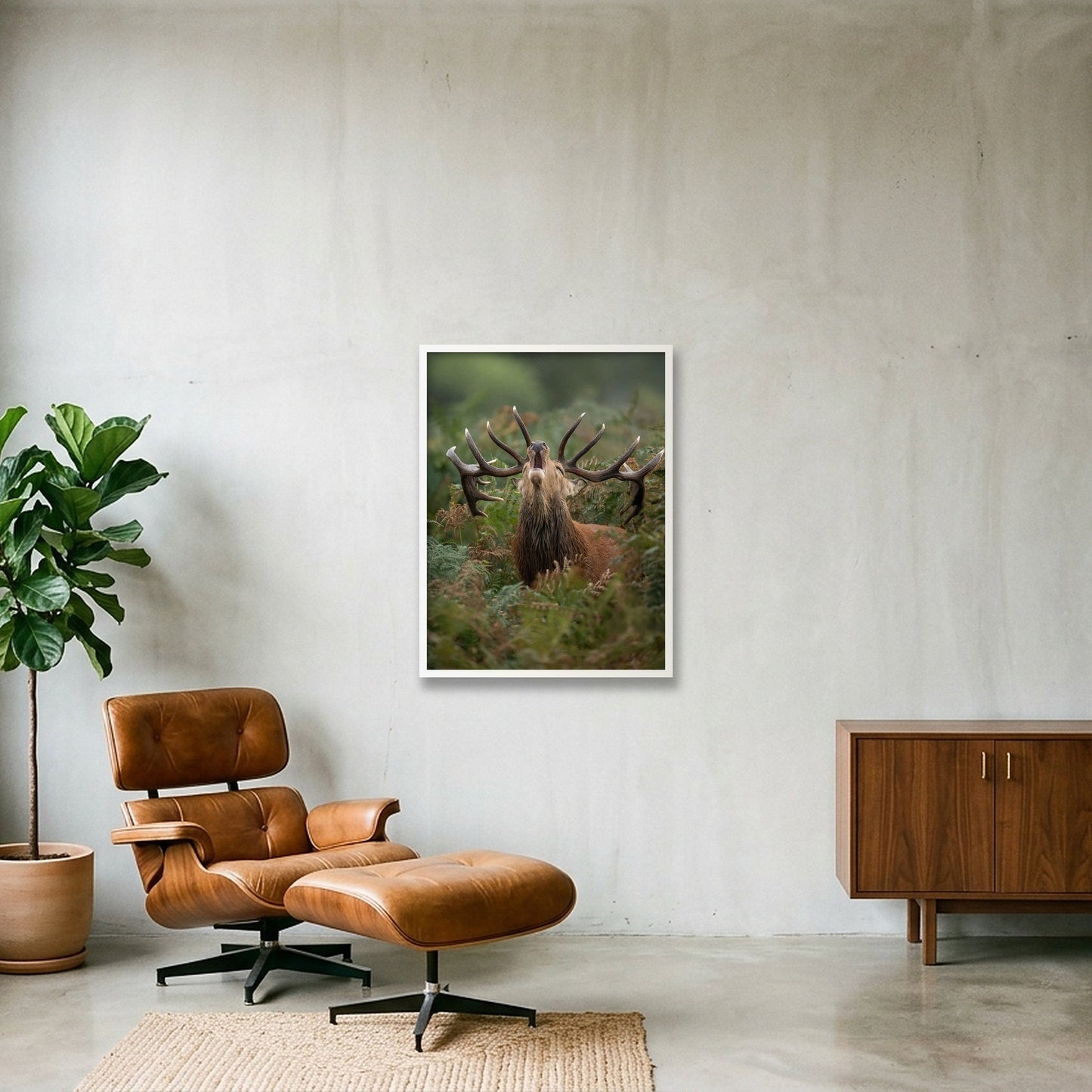 Red Deer — 60×80cm, 24×31" White Frame
