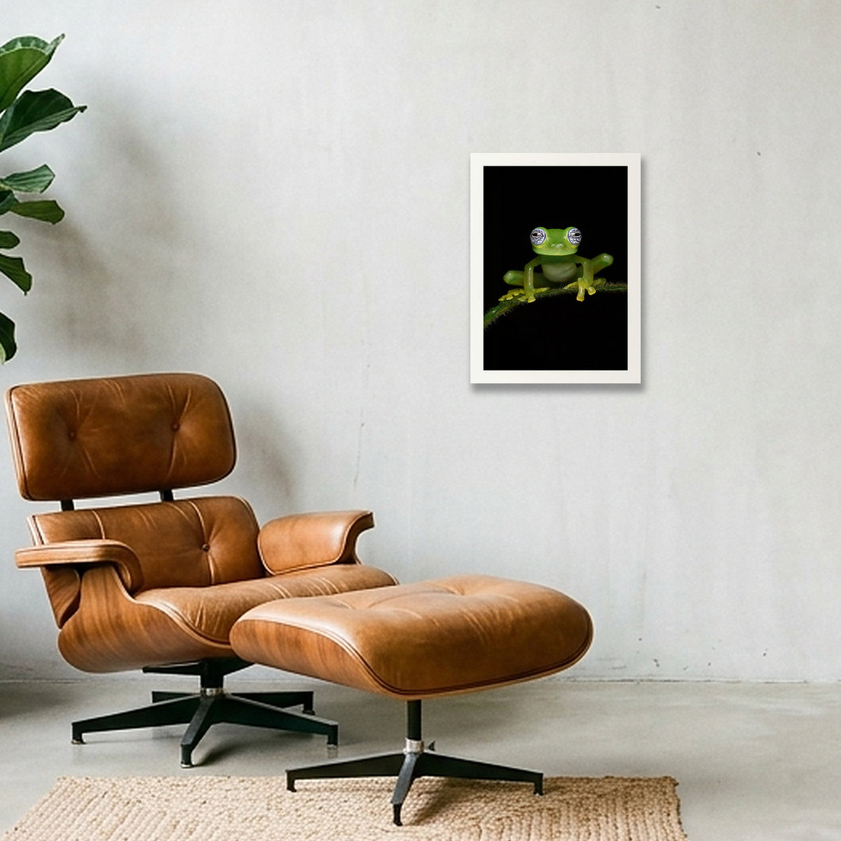Ghost Glass Frog — A4 (21×30cm, 8×12") White Frame